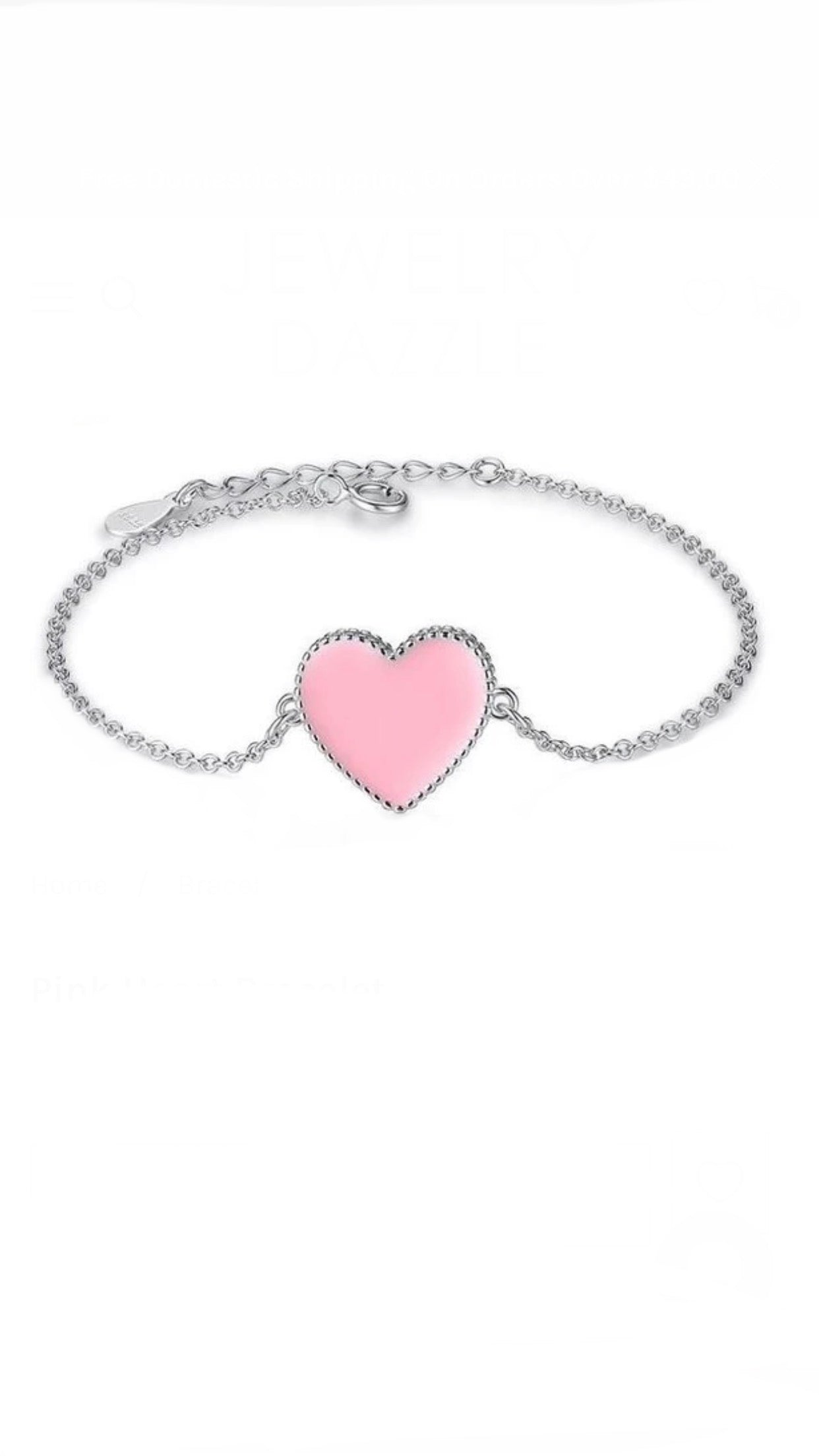 Pink Heart Bracelet