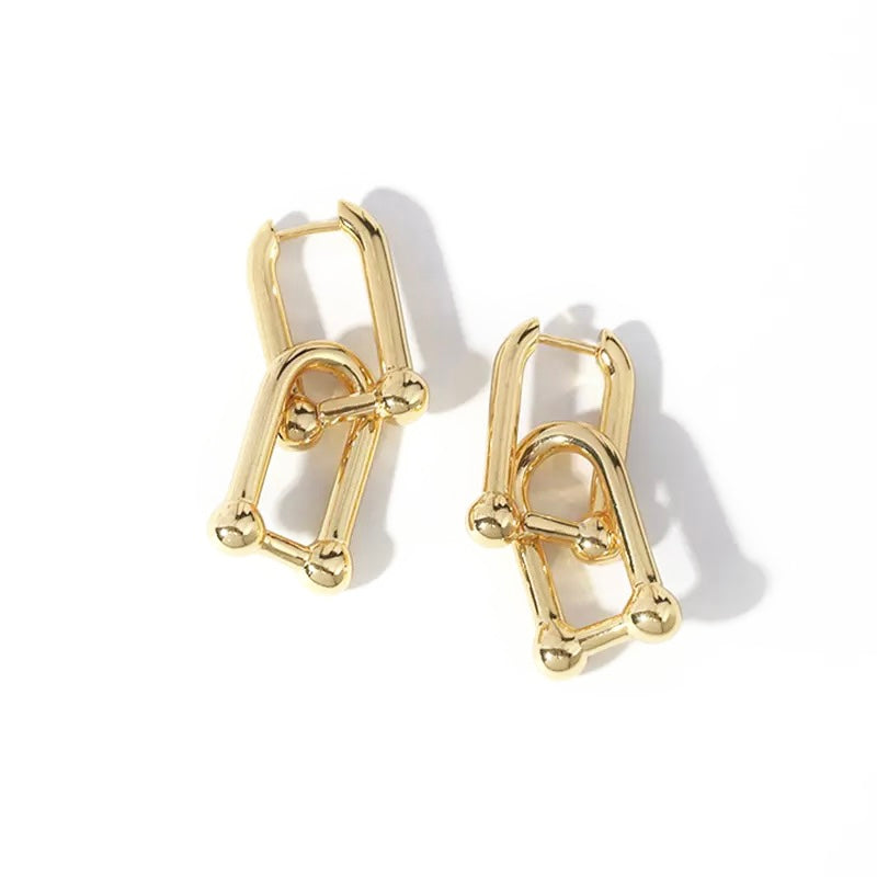 Gold Link Earrings